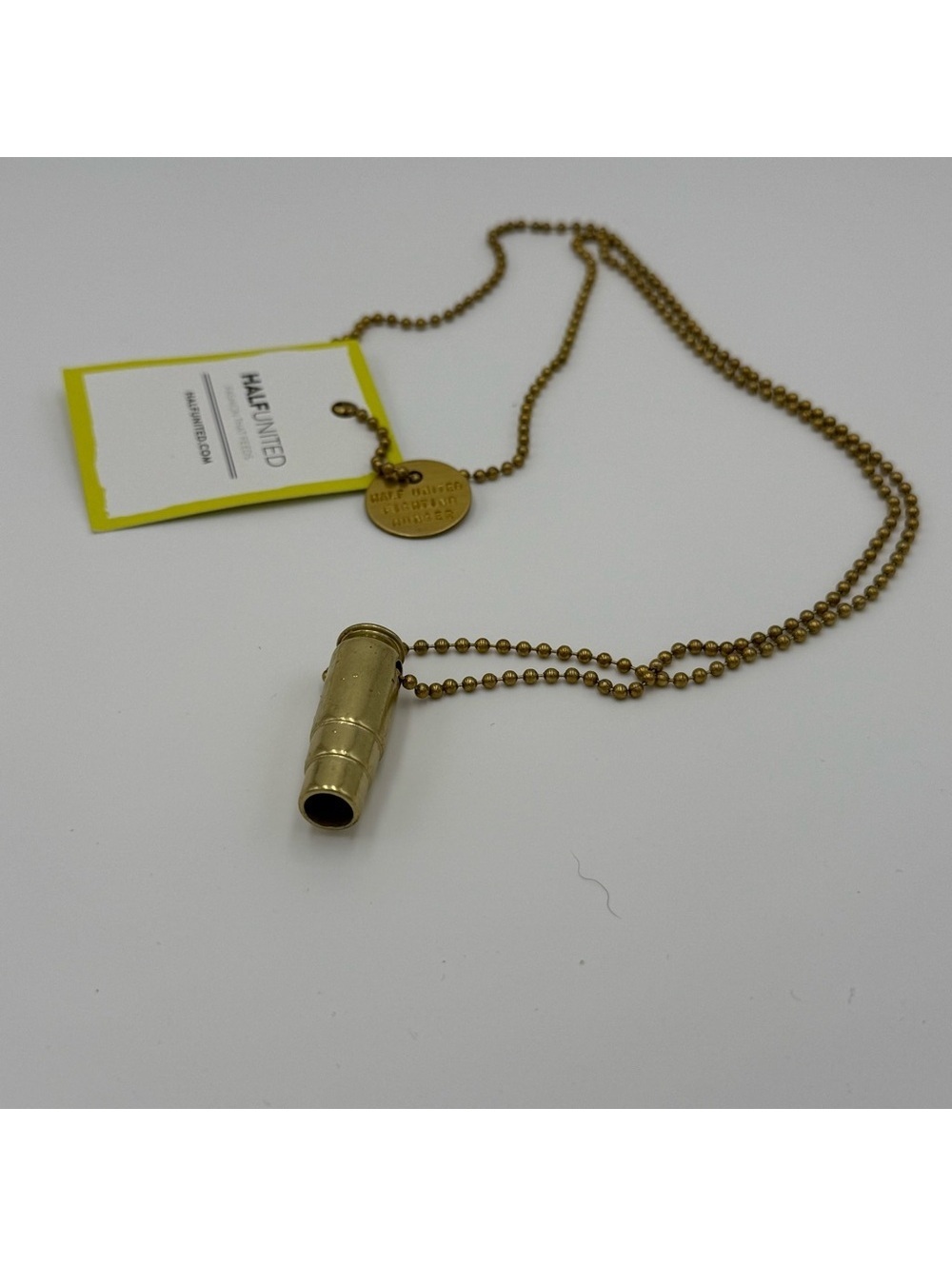 Half United Gold / Brass Bullet Necklace - 29” Chain